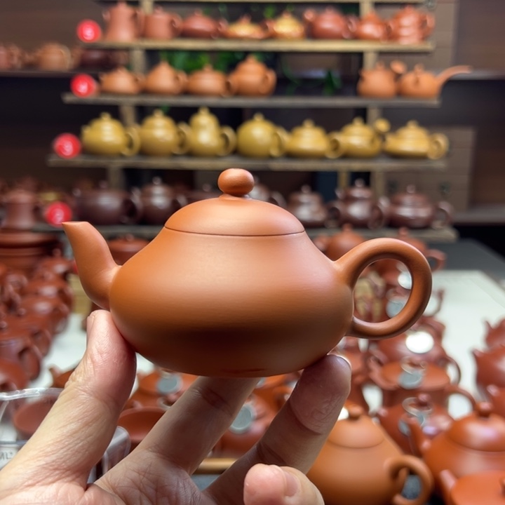 何***無紫砂茶壶鸡蛋黄矮梨壶120毫升