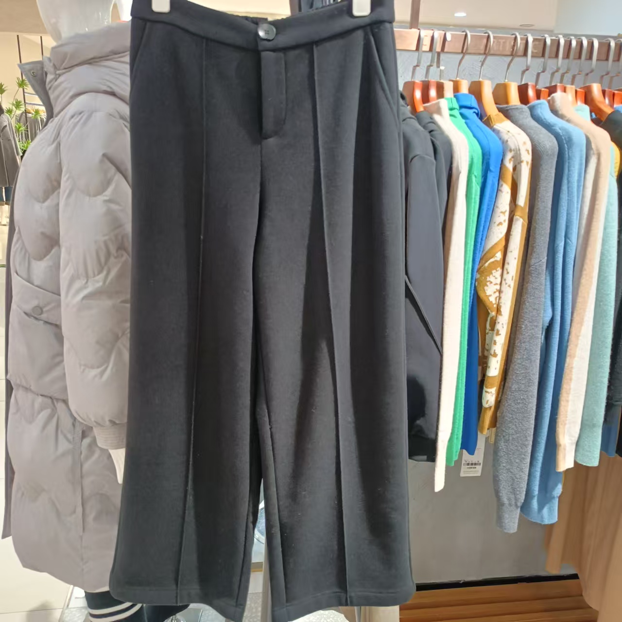 冬季加线长款阔腿裤 休闲裤高腰直筒时尚百搭