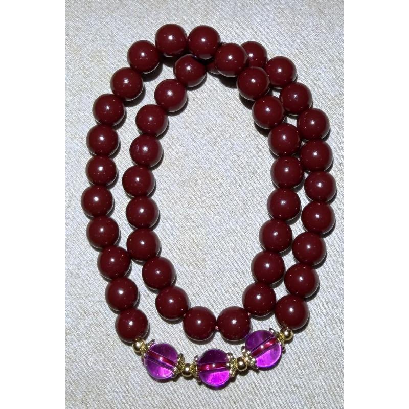 含辰砂工艺品朱砂0.8双圈手串