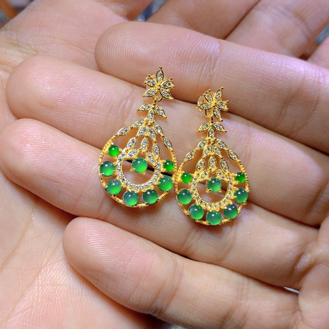 翡翠颈饰银S925镶嵌天然翡翠