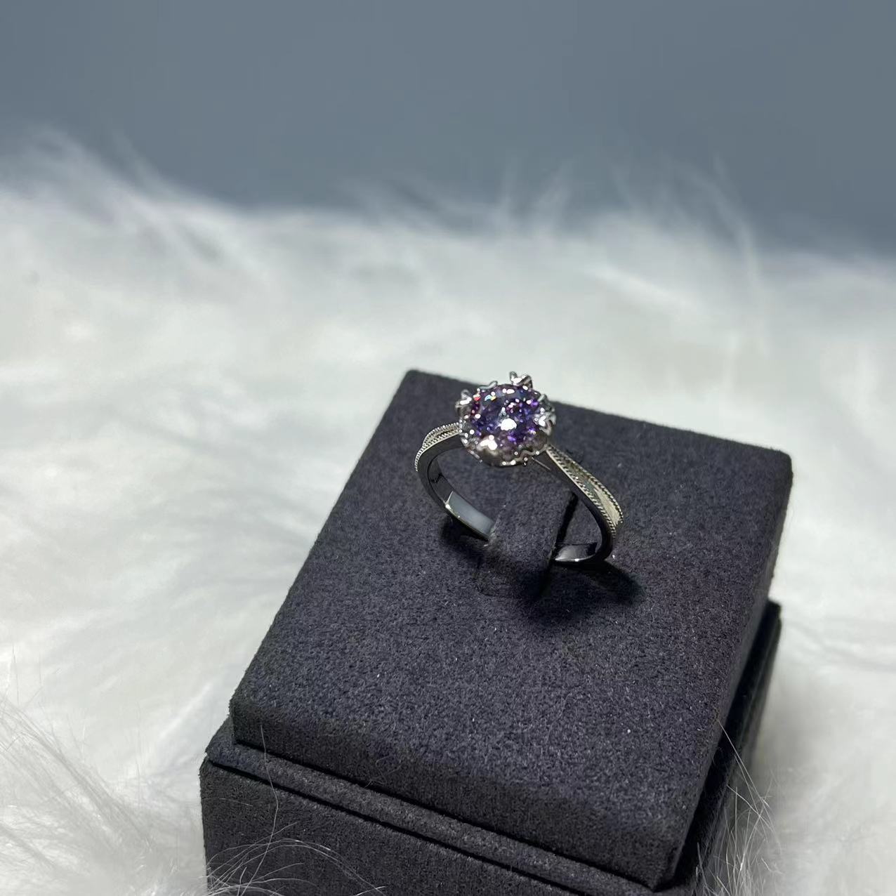 南非18A 戒指南国雪花紫色1克拉-F