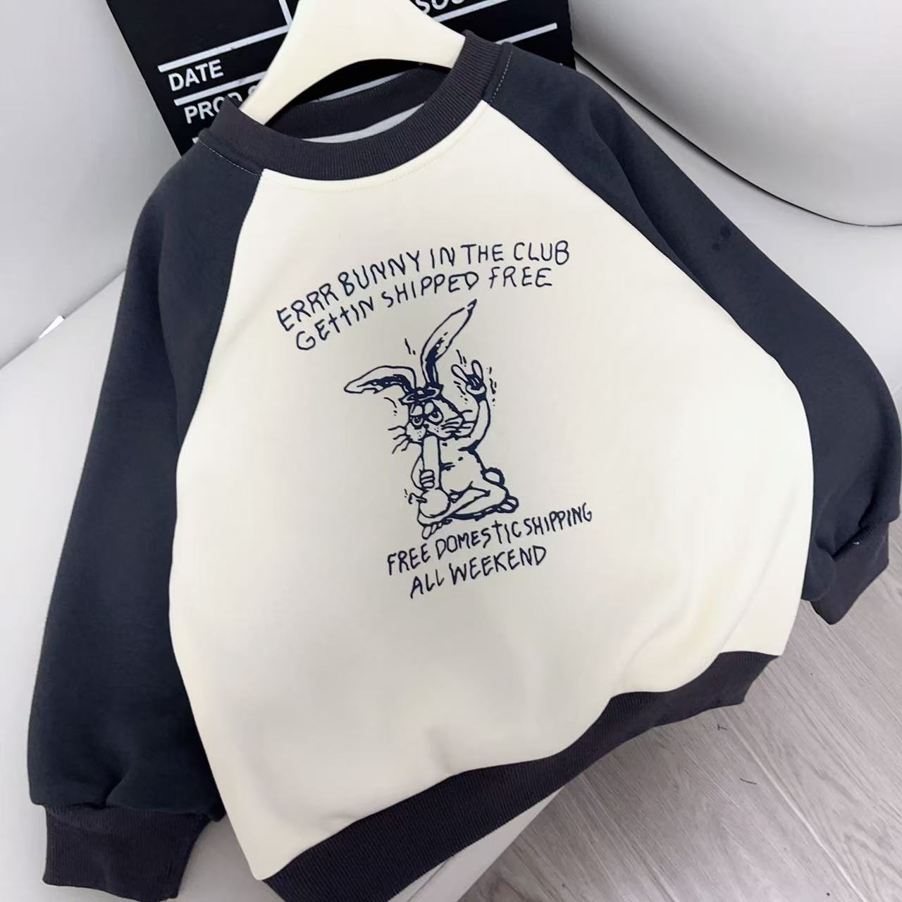 F00718男童冬季厚卫衣2025年男孩新款韩版中大童装时尚洋气酷童装