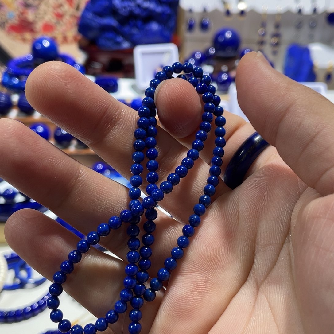 未镶嵌青金石3.8mm半成品