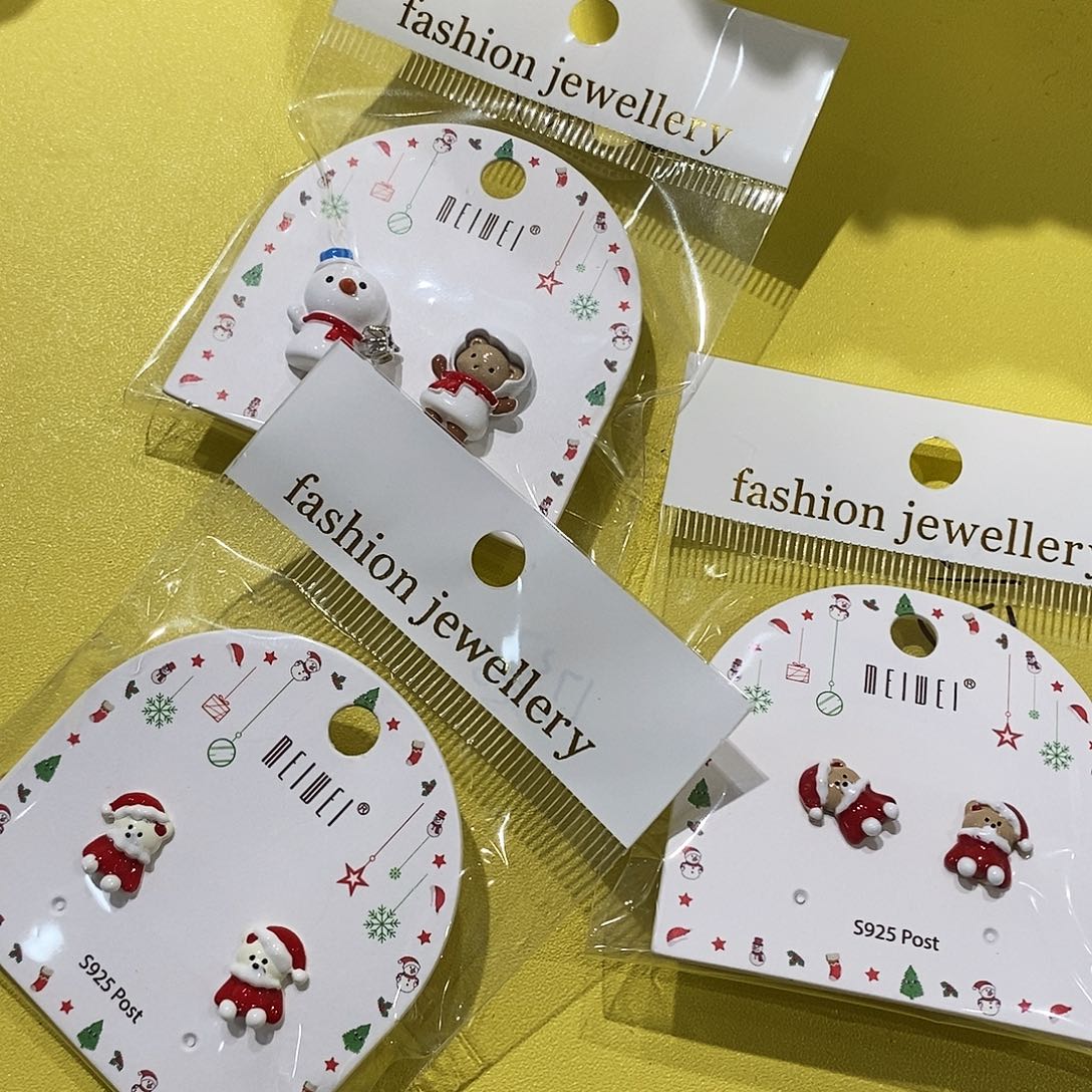 布艺铁合金圣诞耳3对