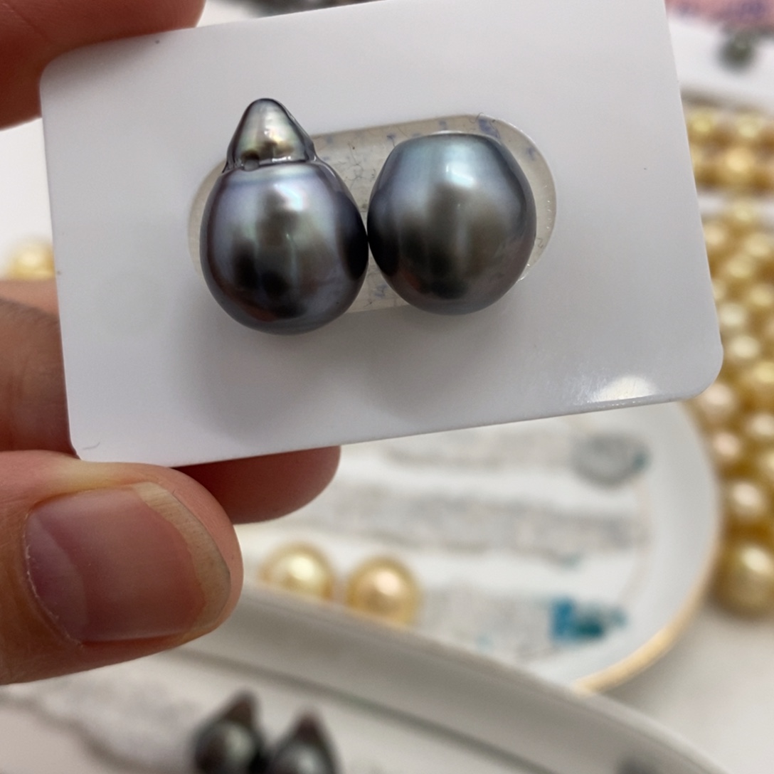 裸珠海水珍珠大溪地铂金灰蓝光11.9