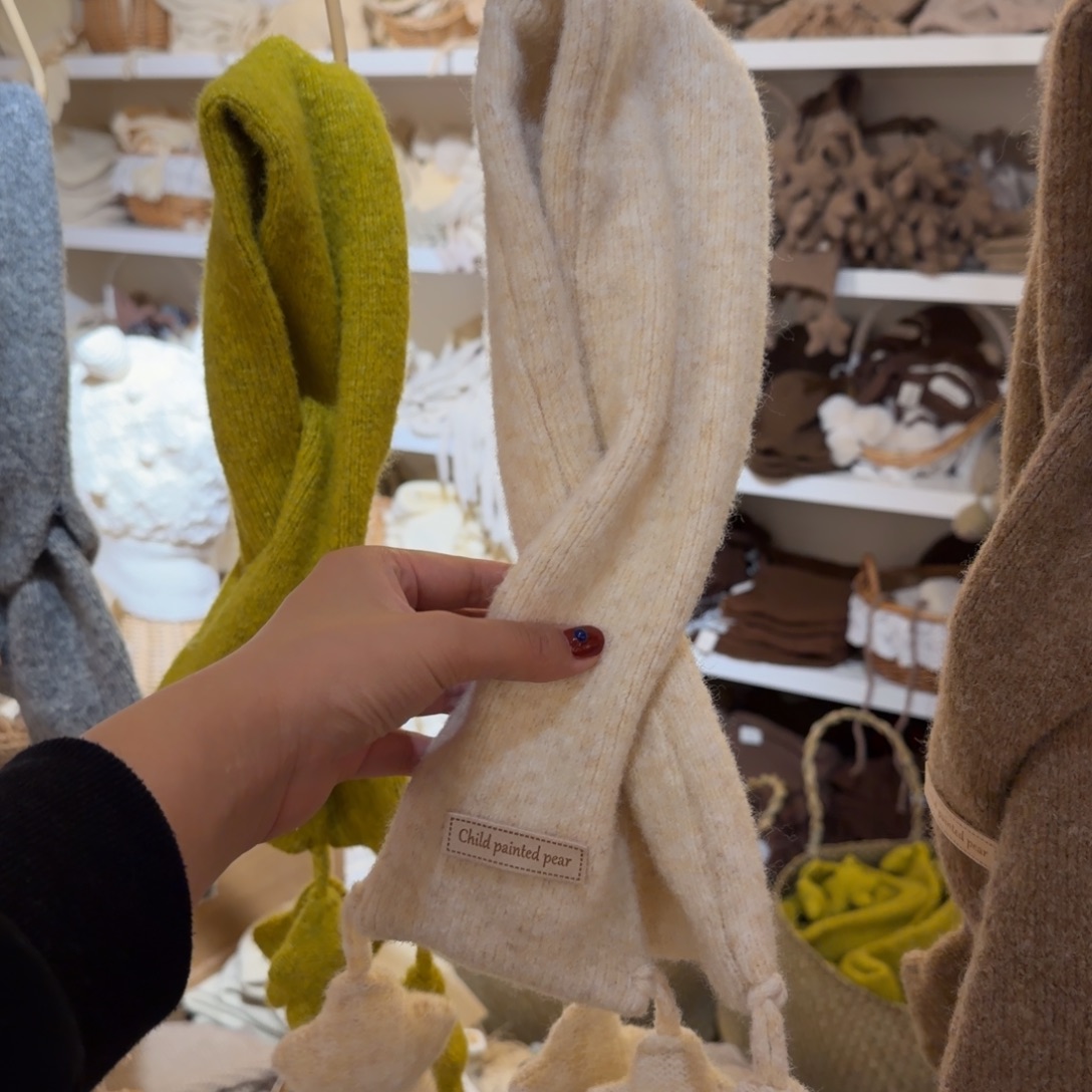 棉大馍馍推荐好看围巾米白