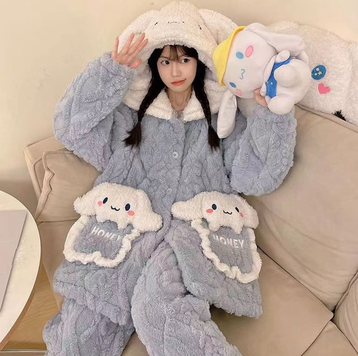2025新款加大码三层夹棉加厚睡衣女加绒保暖居家秋冬季