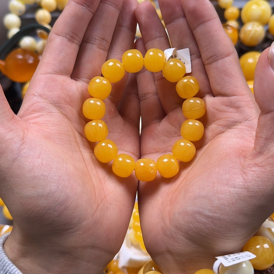 琥珀珠宝奇石未镶嵌同料老型14mm