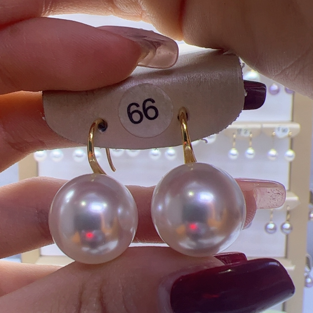 淡水珍珠耳饰18K金镶嵌