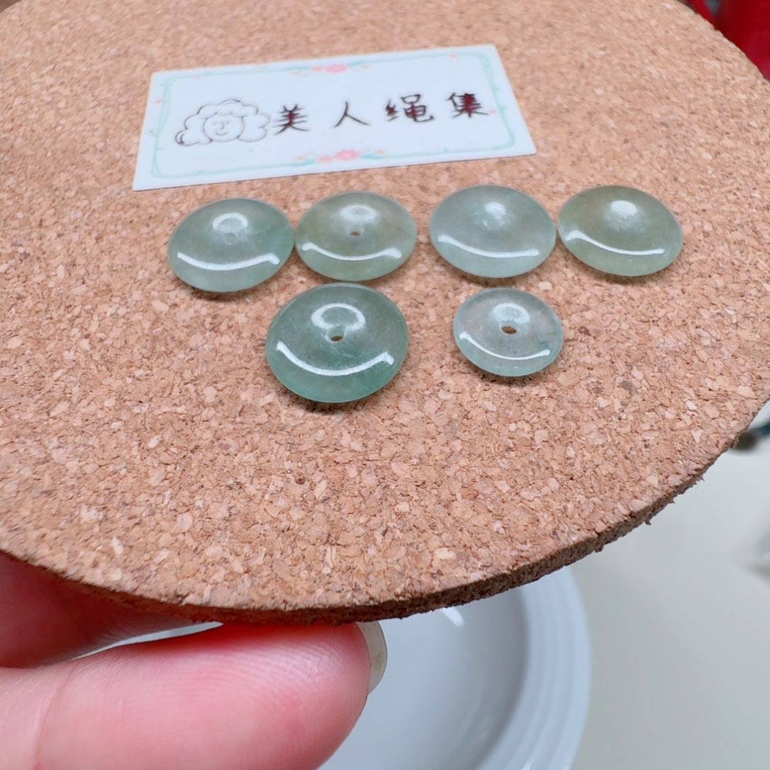 玛瑙/玉髓散珠平安扣5个