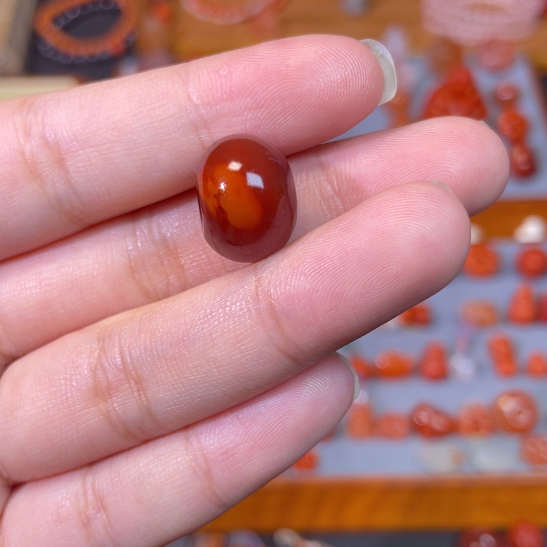 未镶嵌瓦西料火焰纹厚装扣子卡 11×15.3南红玛瑙