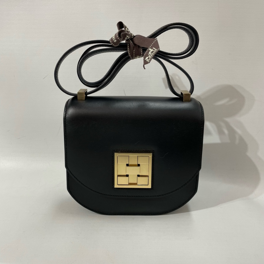 95新 Hermes/爱马仕 外场/马赛克mini黑金C刻单肩包