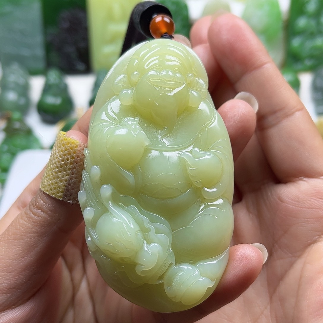 和田玉手把未镶嵌乐**冷