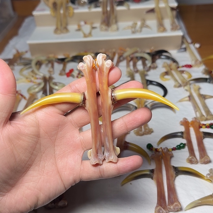 鹿骨手串/手链黄色蹬鸡爪骨一对