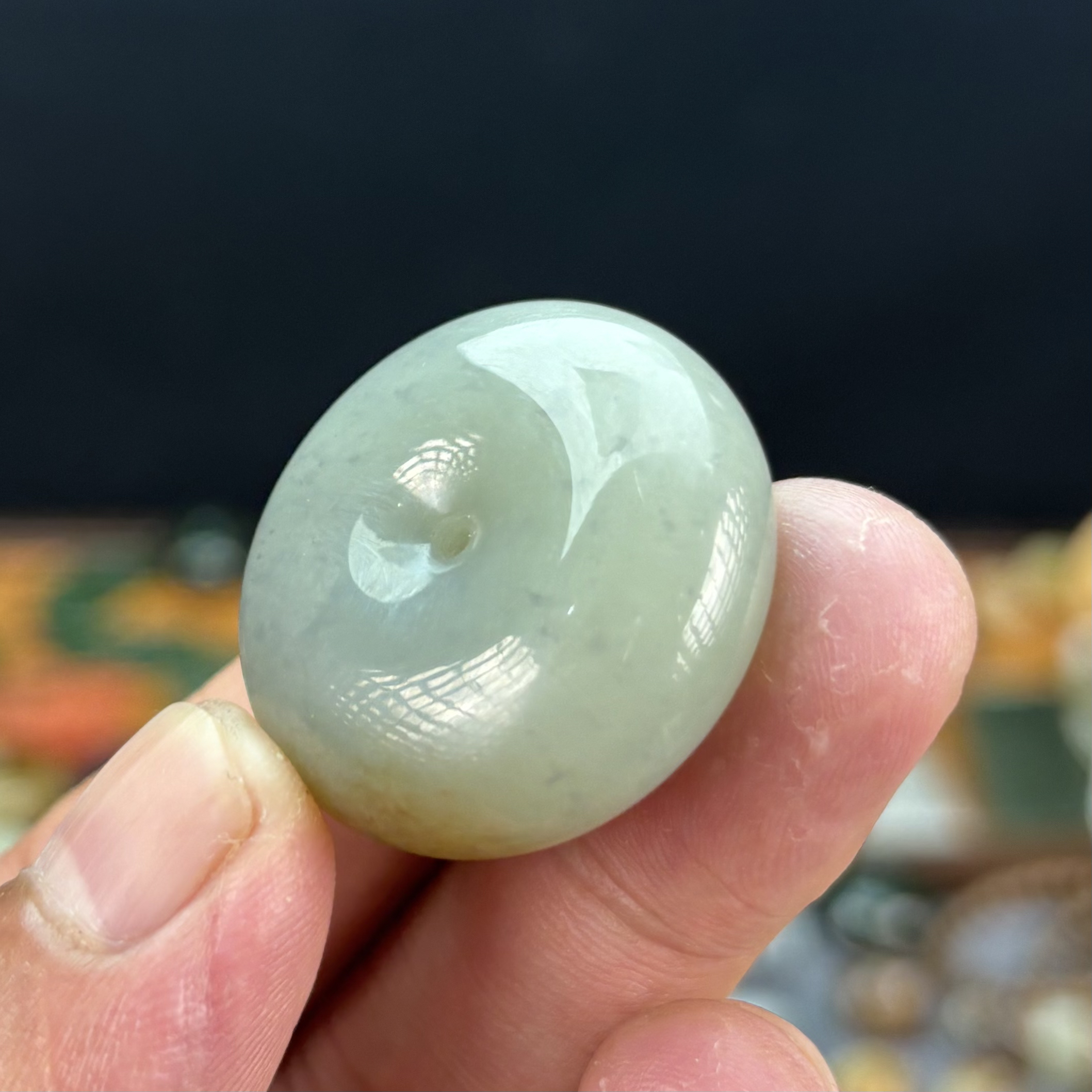 31✖️14且末糖青花干净细腻油润和田玉平安扣玉坠吊坠