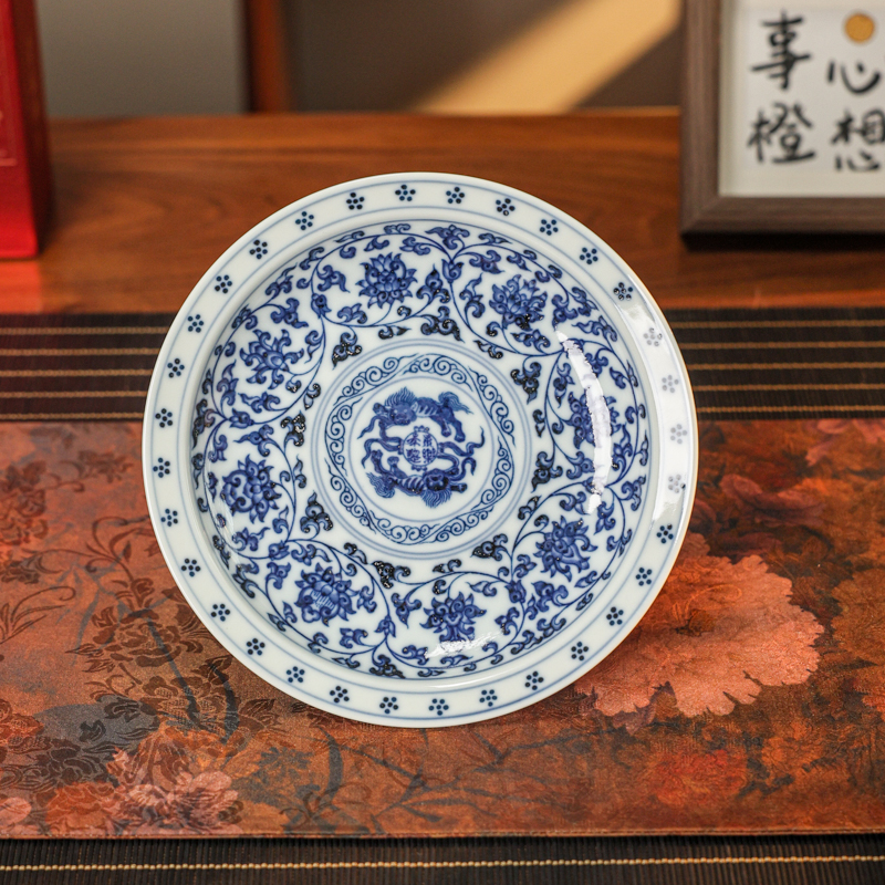 【小乔赏瓷】缠枝双狮壶承（第六代）moshe617纯手工