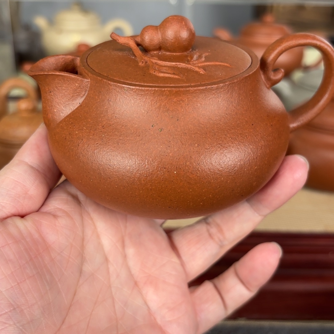 紫砂茶壶张****享宝山红泥葫芦200