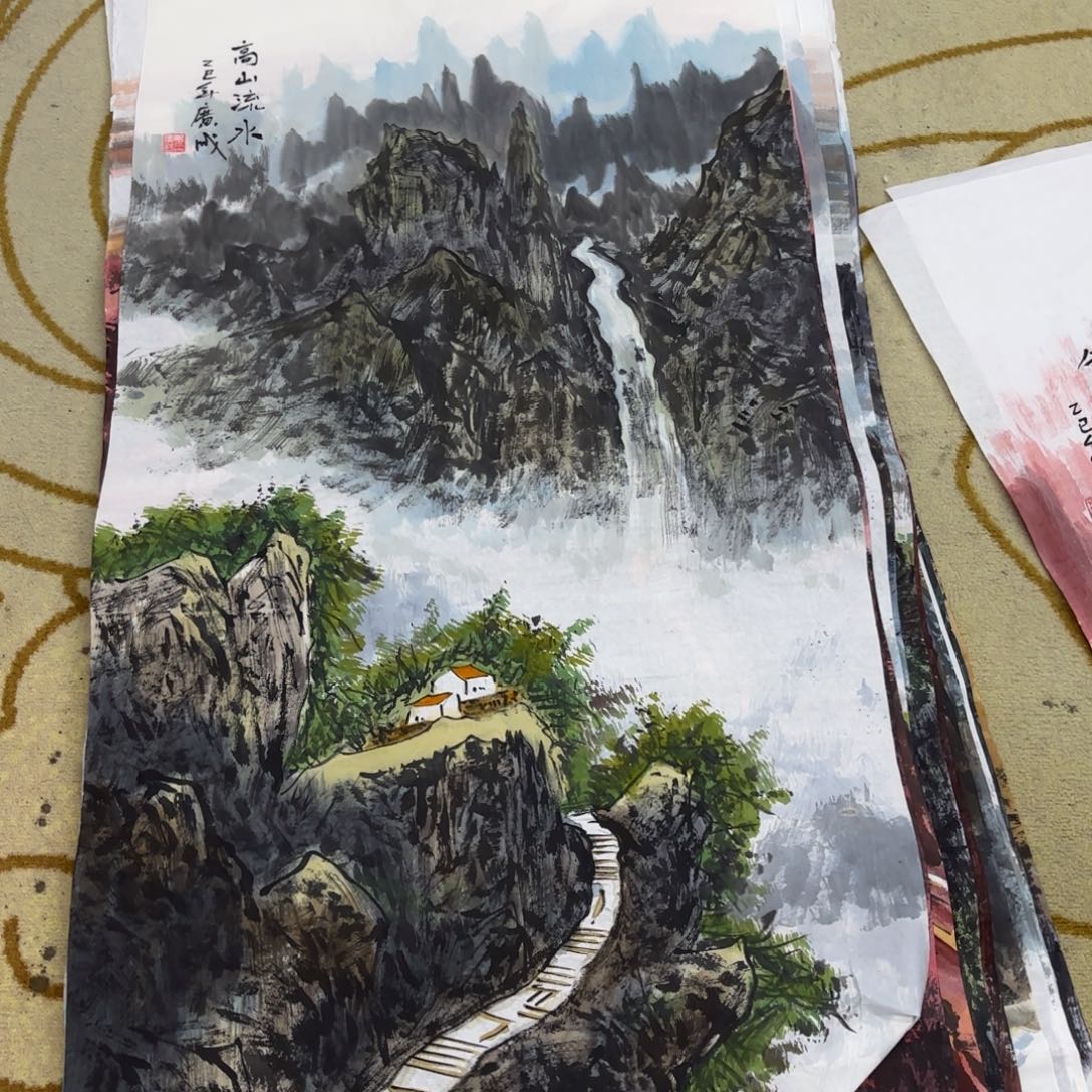 国画崔广成四尺山水艺