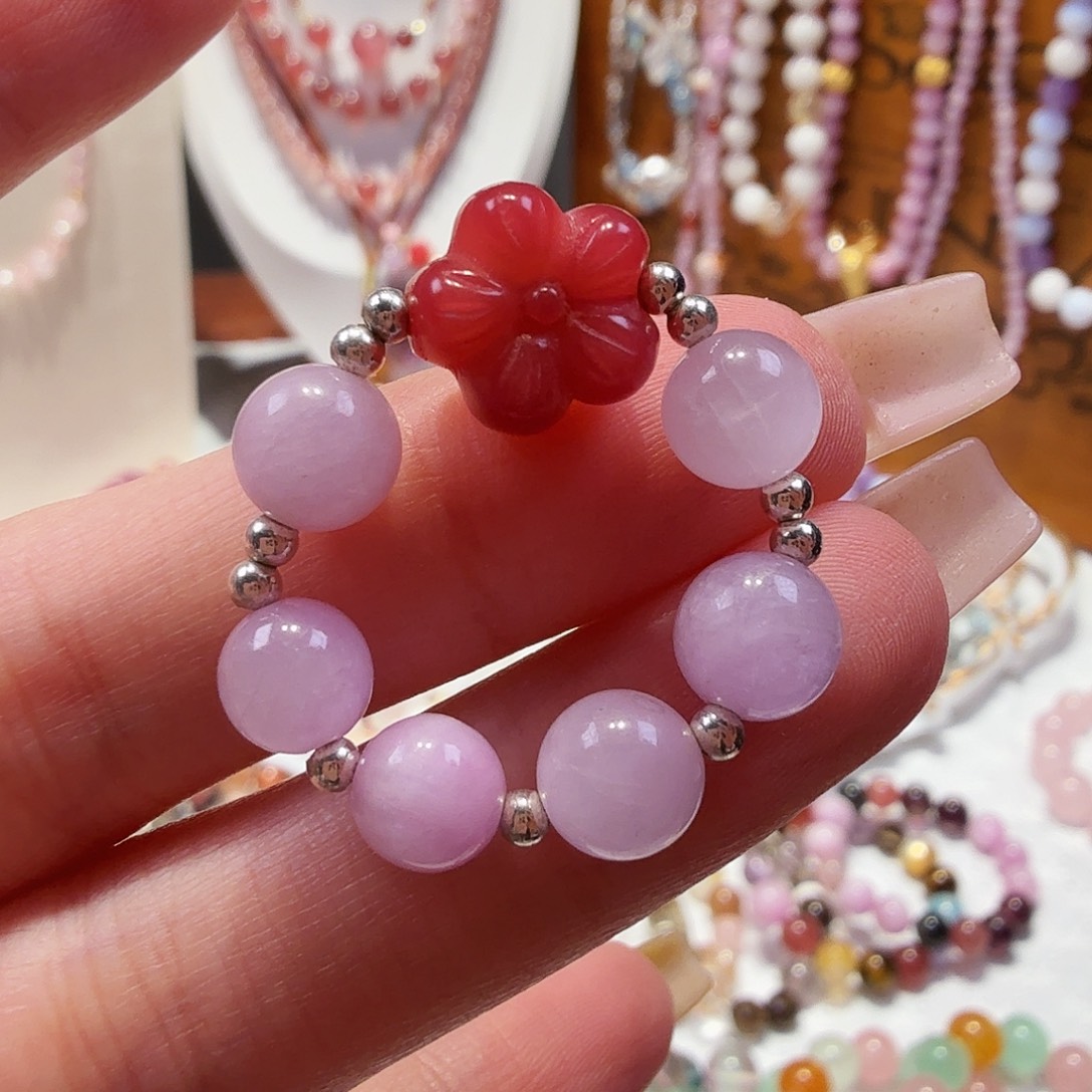 银S925镶嵌水晶手链菩提果➕紫锂辉