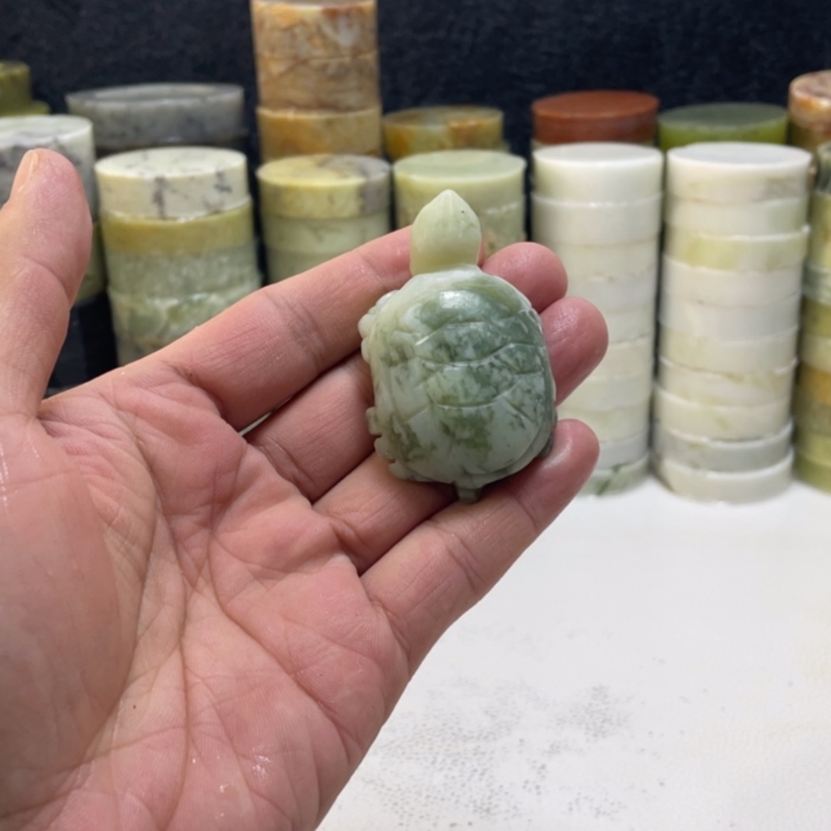 【闪购商品】蛇纹石玉珠宝半成品未镶嵌