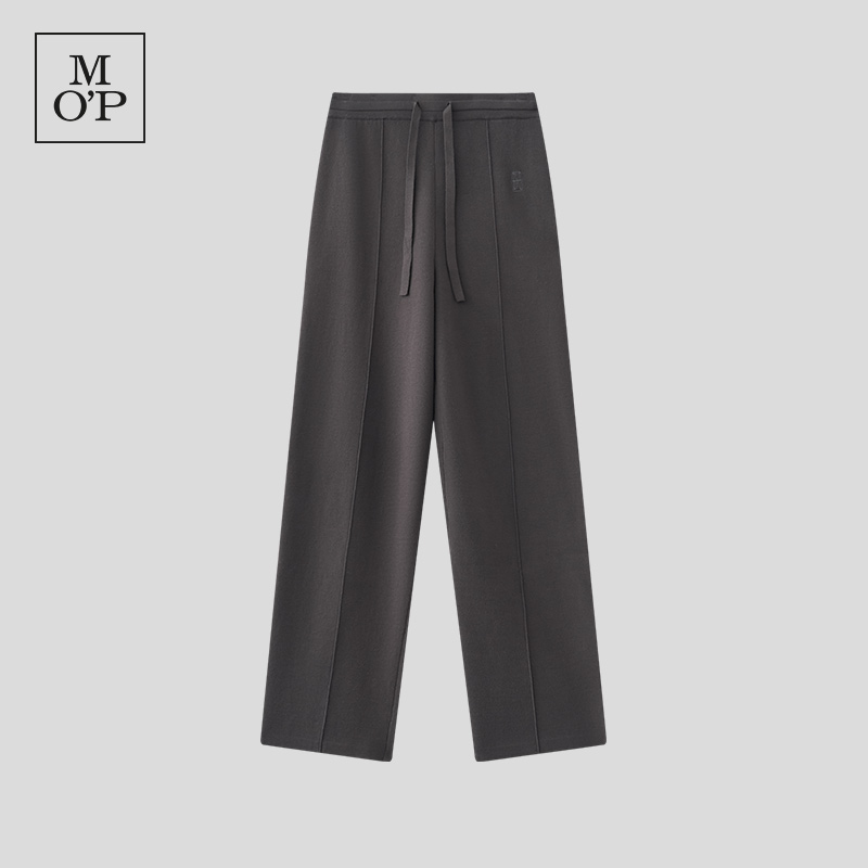 Marc O'Polo/MOP25冬季新款保暖舒适弹性抽绳厚毛织直筒休闲裤女