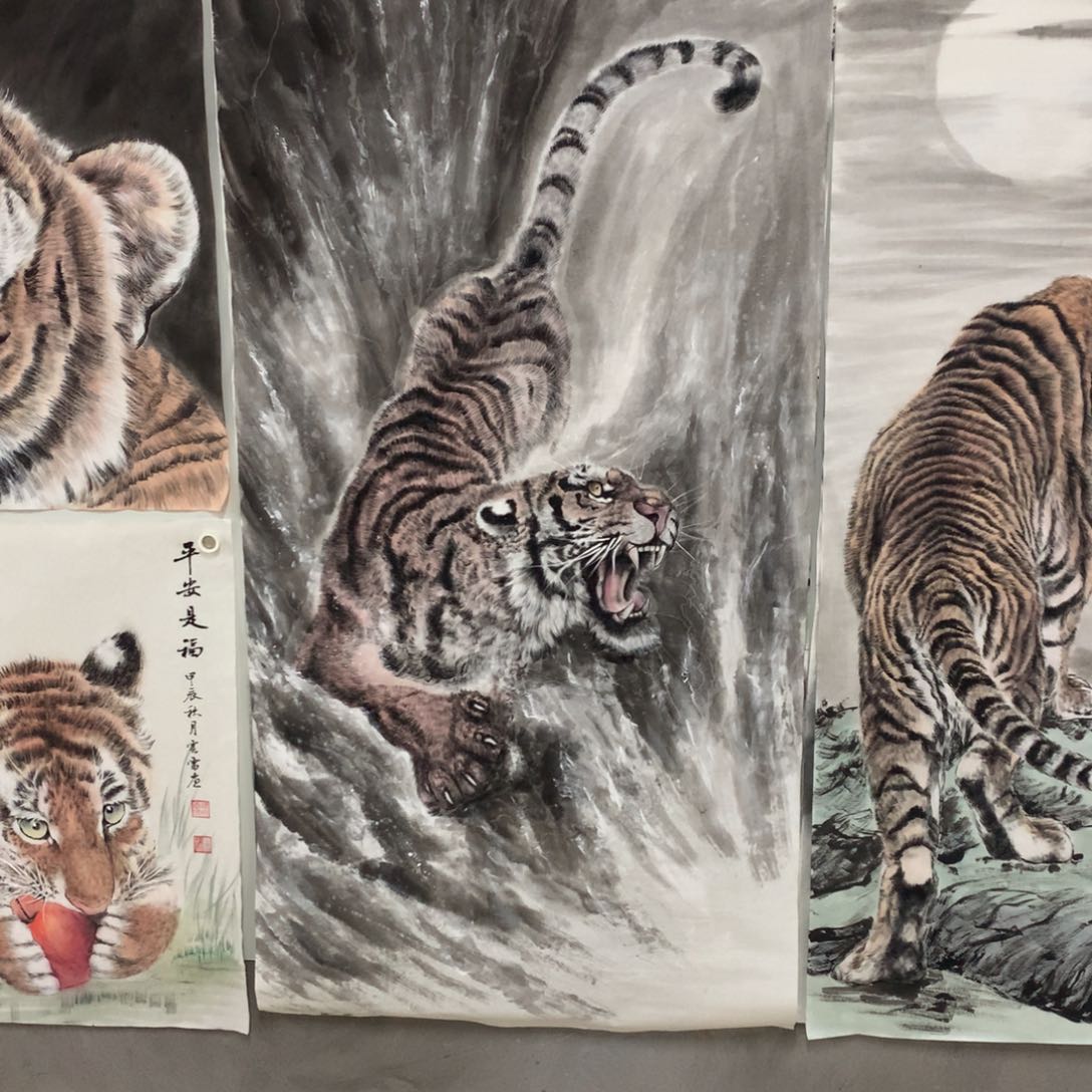 国画佳**！四尺手绘老虎