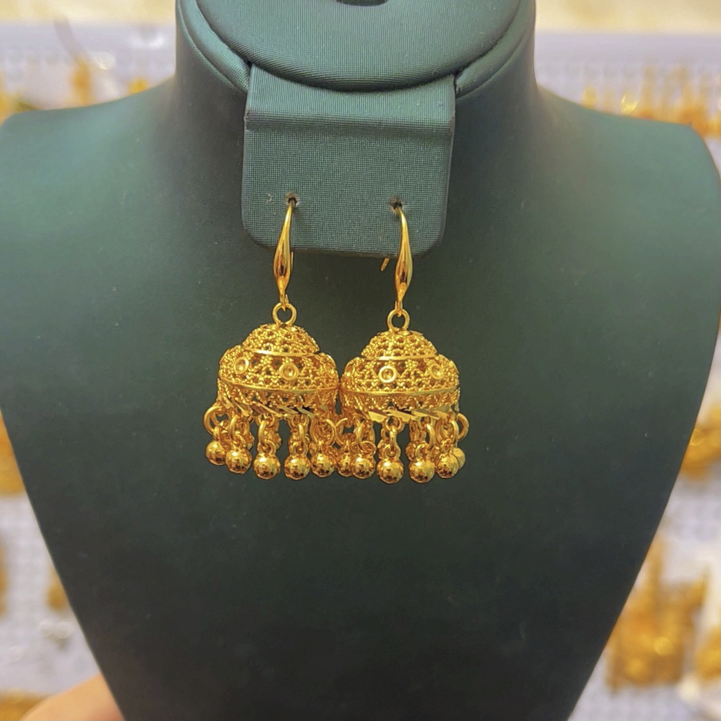 黄铜耳饰  DANA dubai铃铛耳环迪拜金色