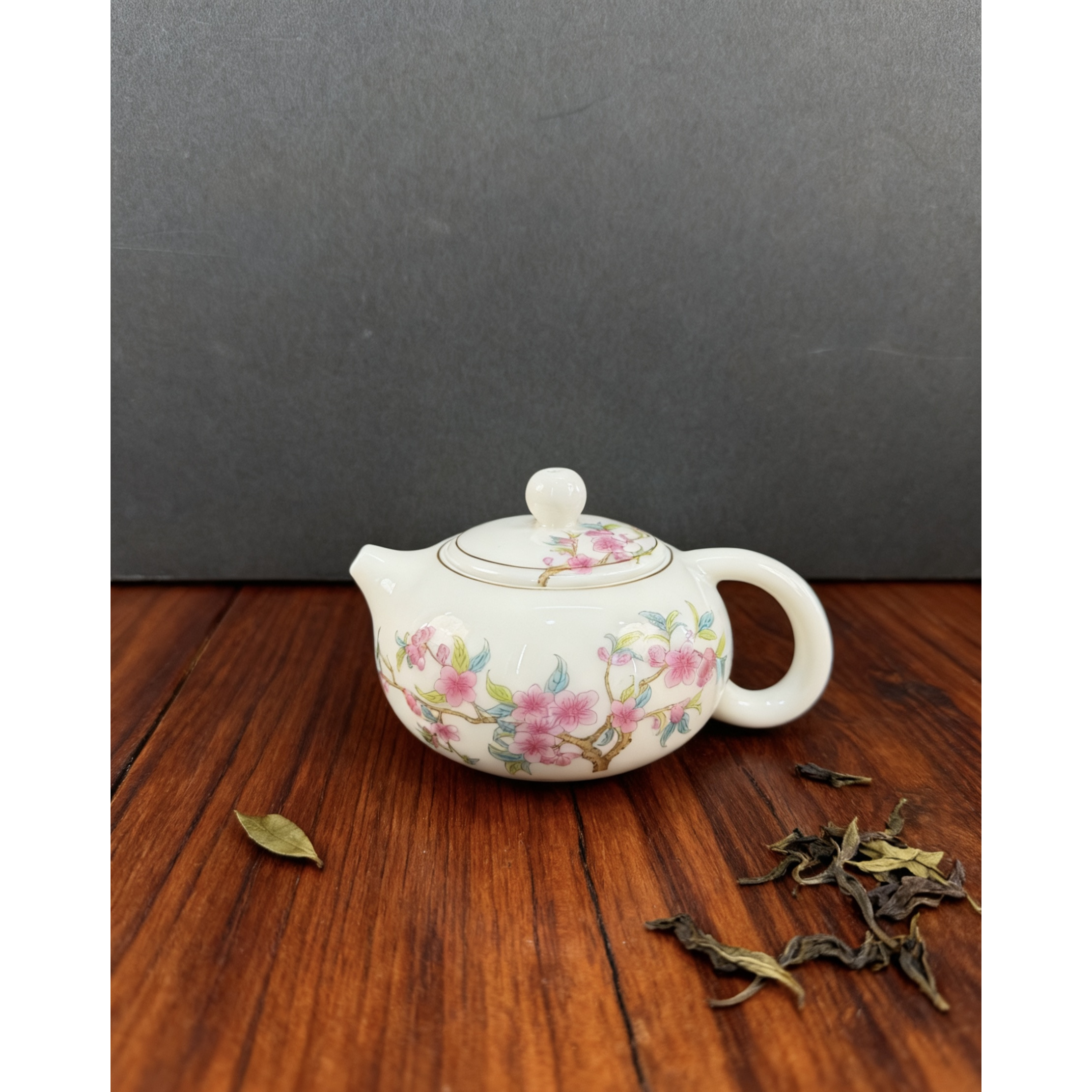 水点桃花冰白瓷西施壶1