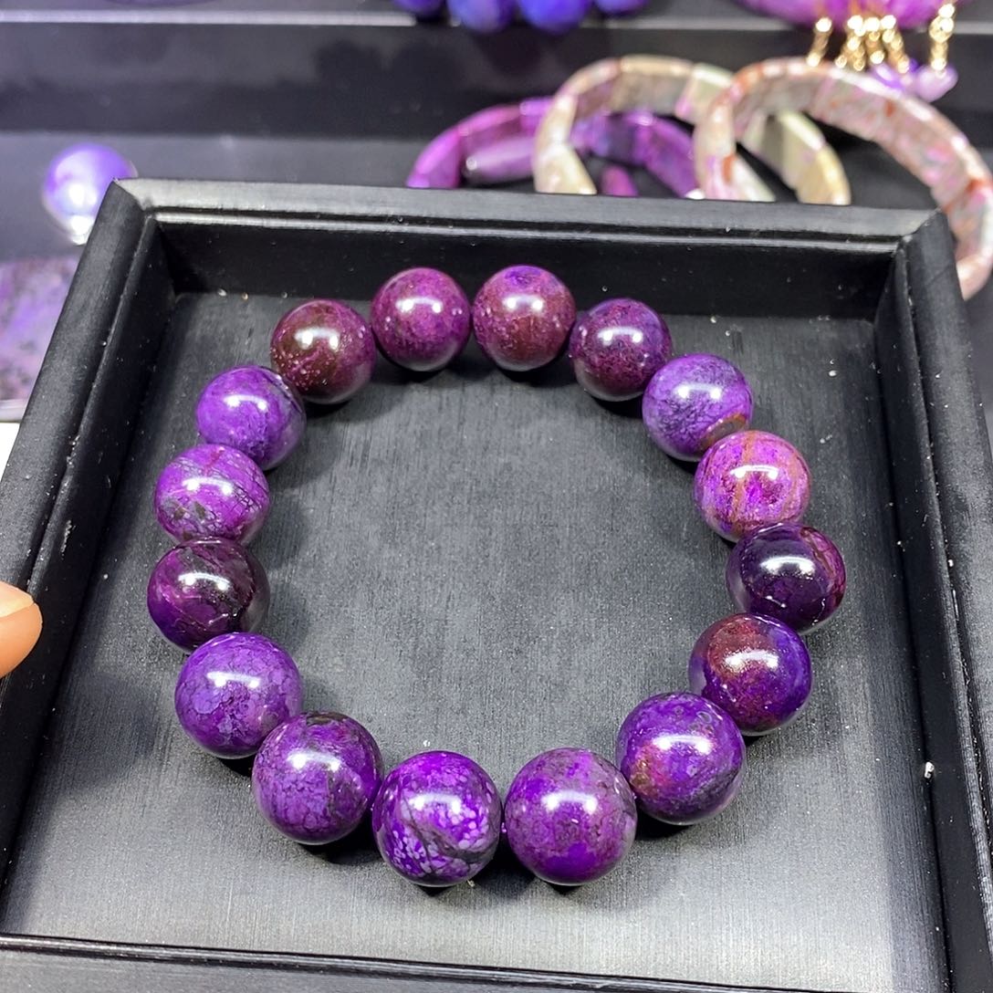 苏纪石（舒俱来）未镶嵌南非舒俱来皇家紫圆珠单圈13mm