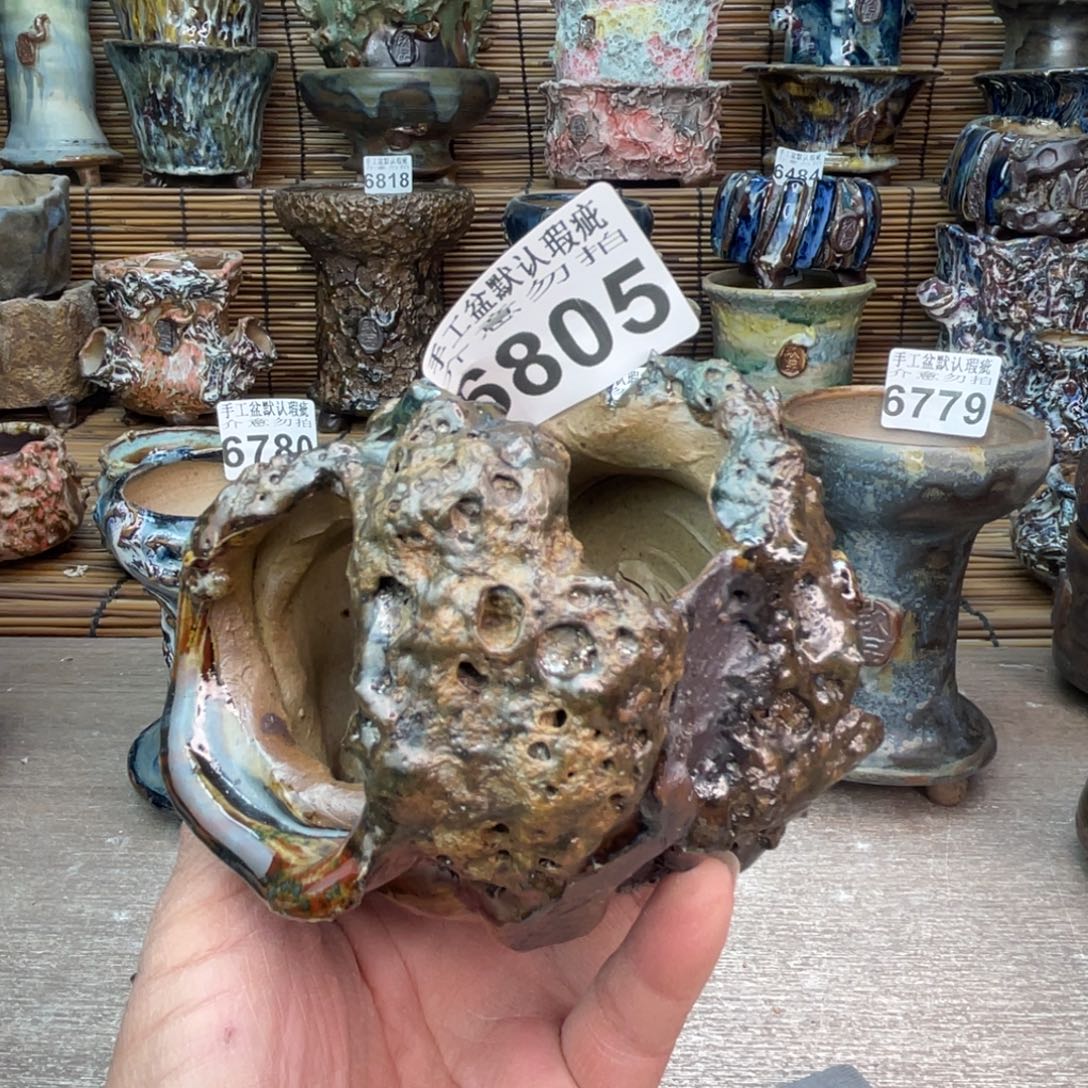 手工花盆默认瑕疵完美者勿拍