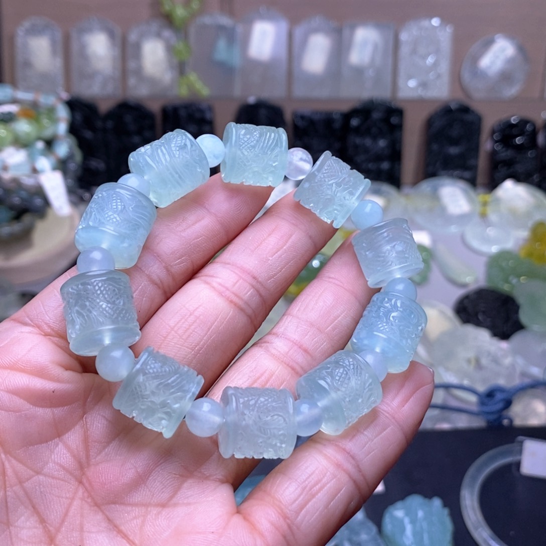 醉***烟蛇纹石玉未镶嵌手串