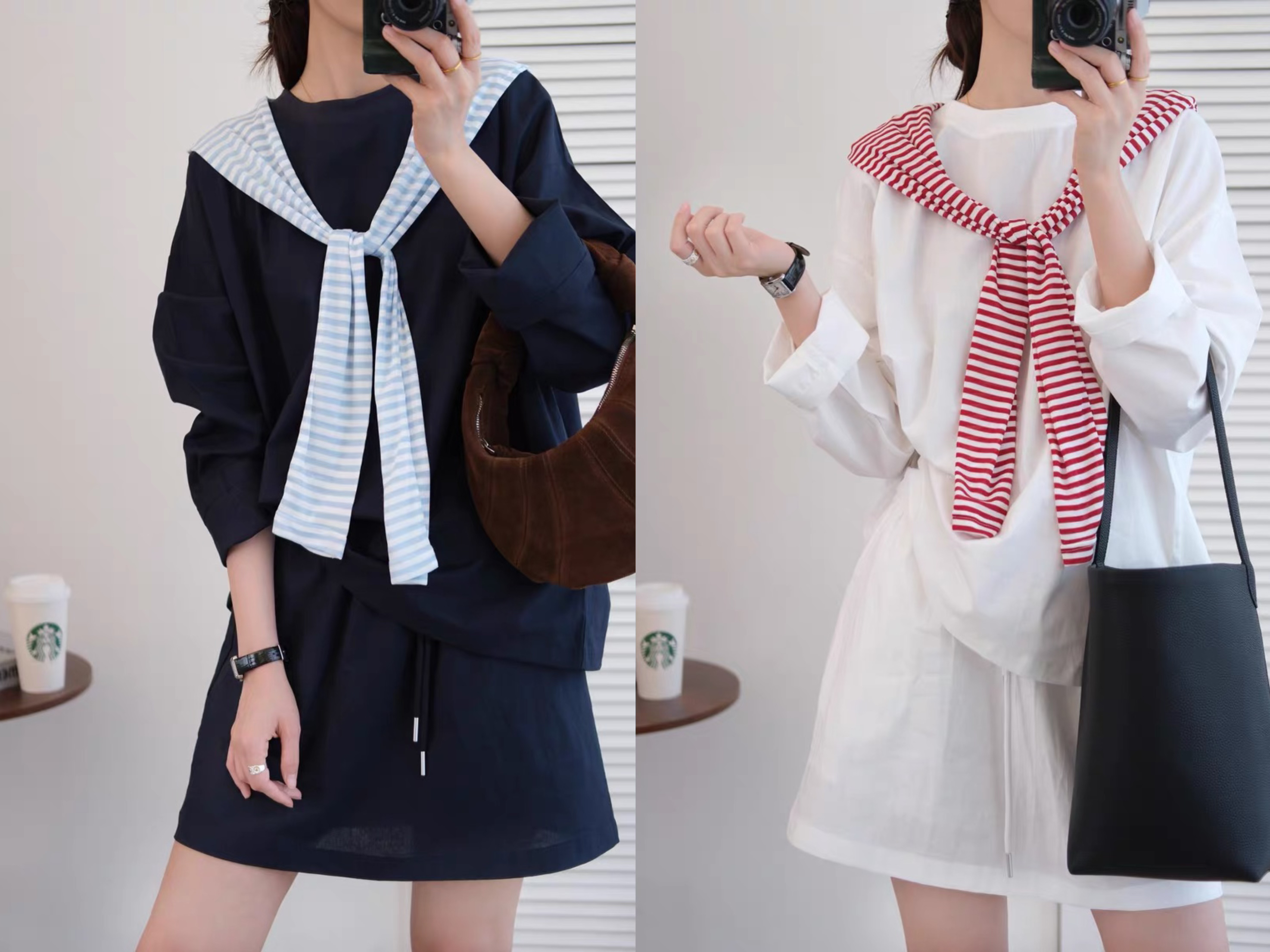 红姐严选条纹披肩短裙亚麻套装31705