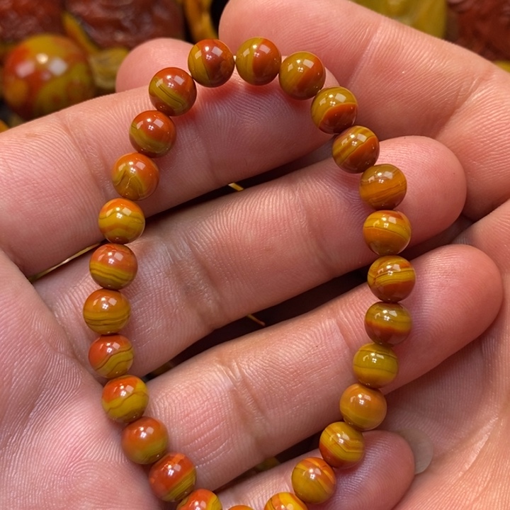 玛瑙/玉髓战国红大湾料手链未镶嵌