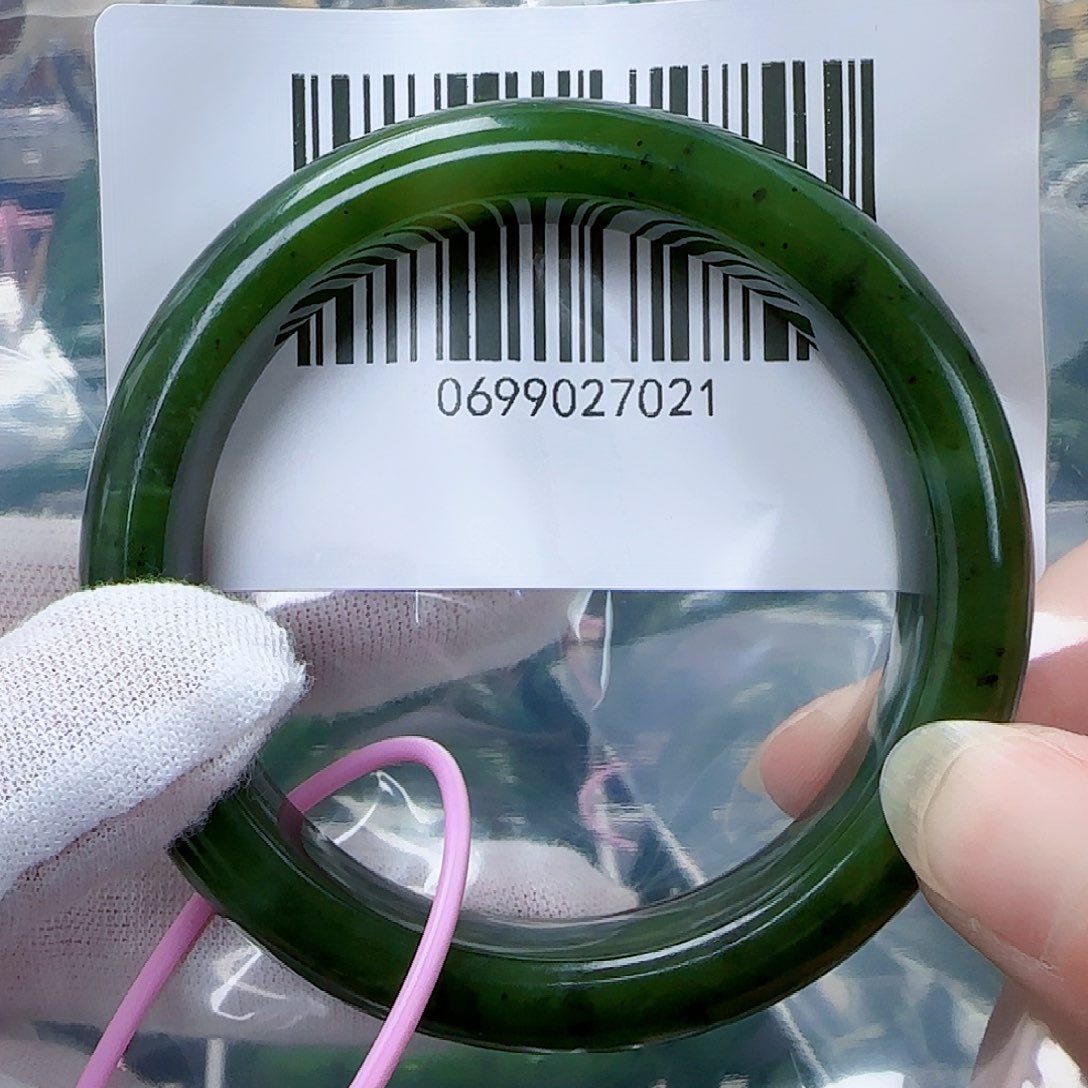 和田玉（碧玉）手镯未镶嵌57包容