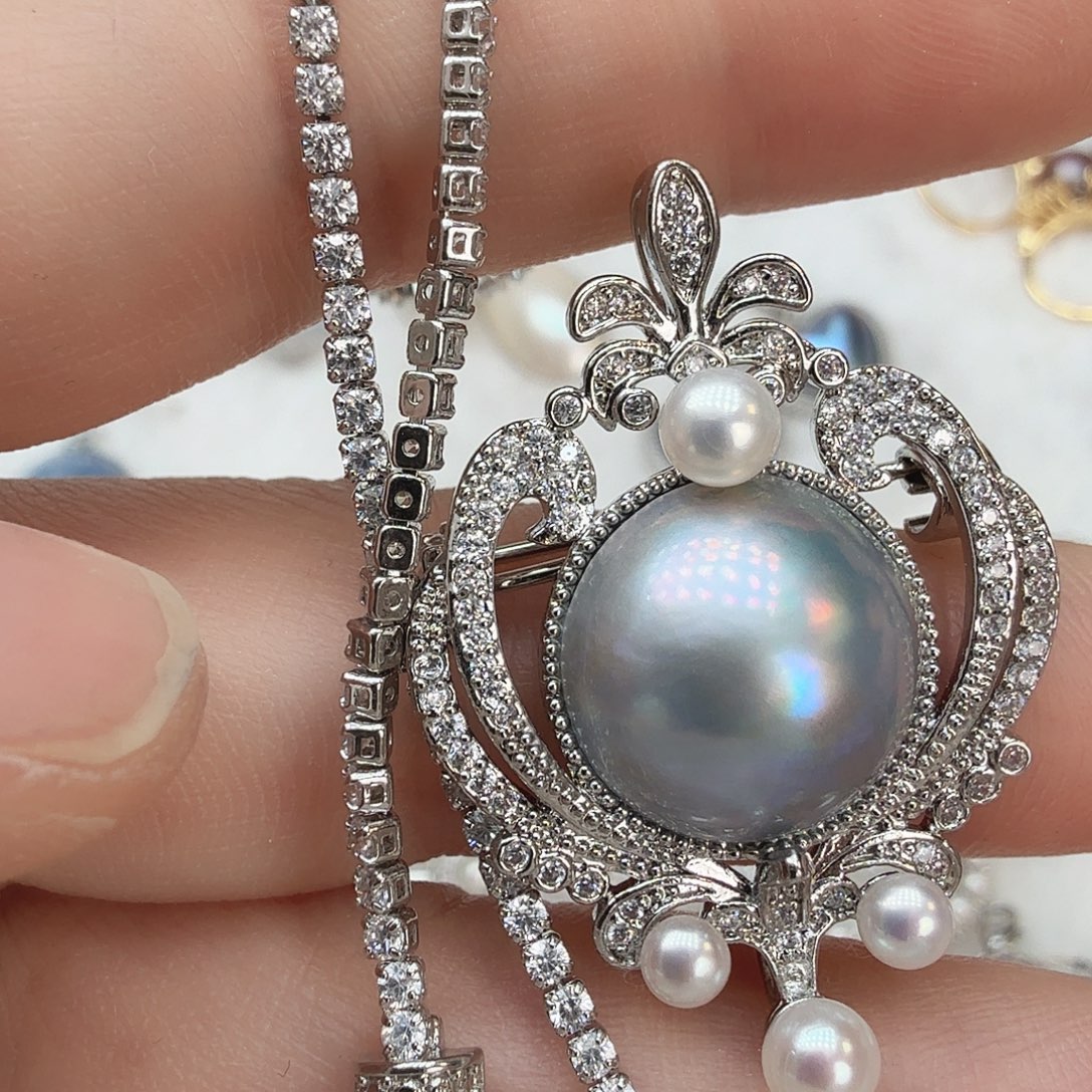 未镶嵌颈饰拼合珍珠（马贝珠）