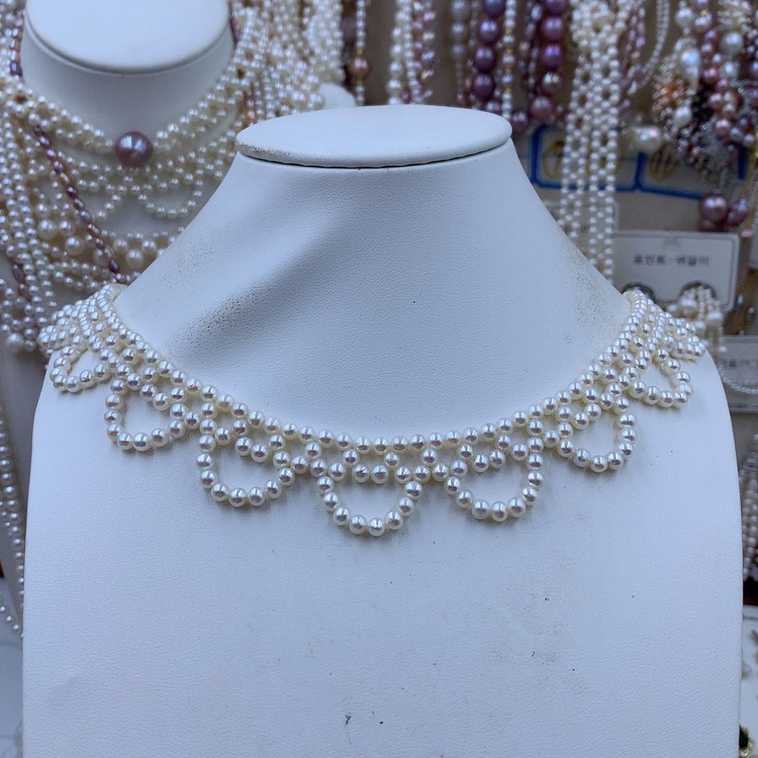 项链银S925镶嵌淡水珍珠镜**月