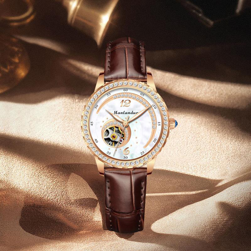 星月の恋陀飞轮女士全自动机械腕表咖色款 2888