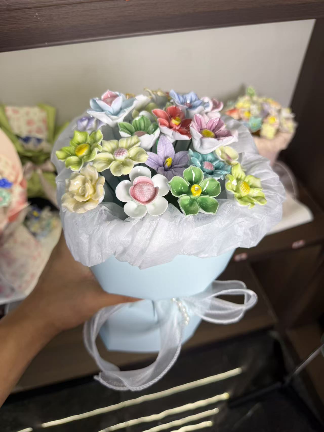 手捧花永生花真花diy新娘手捧花送老师同学礼物
