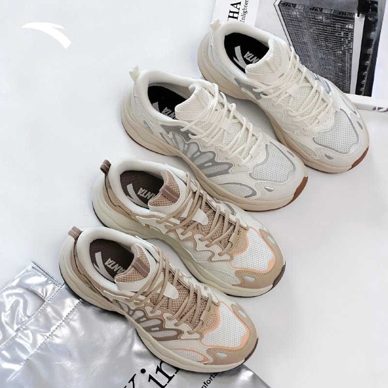 【林孝埈同款】安踏陨石3.0复古网面休闲鞋男女运动鞋情侣鞋老爹鞋