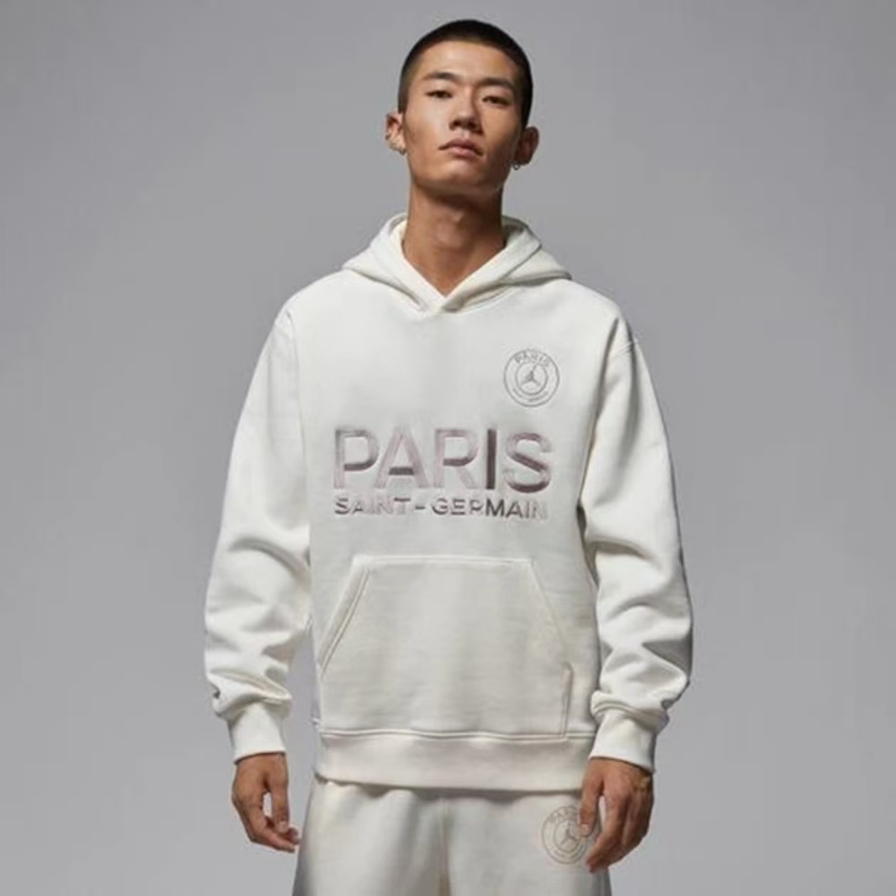 NIKE/耐克官方正品AJ男子白色大巴黎加绒连帽卫衣HV3425-133