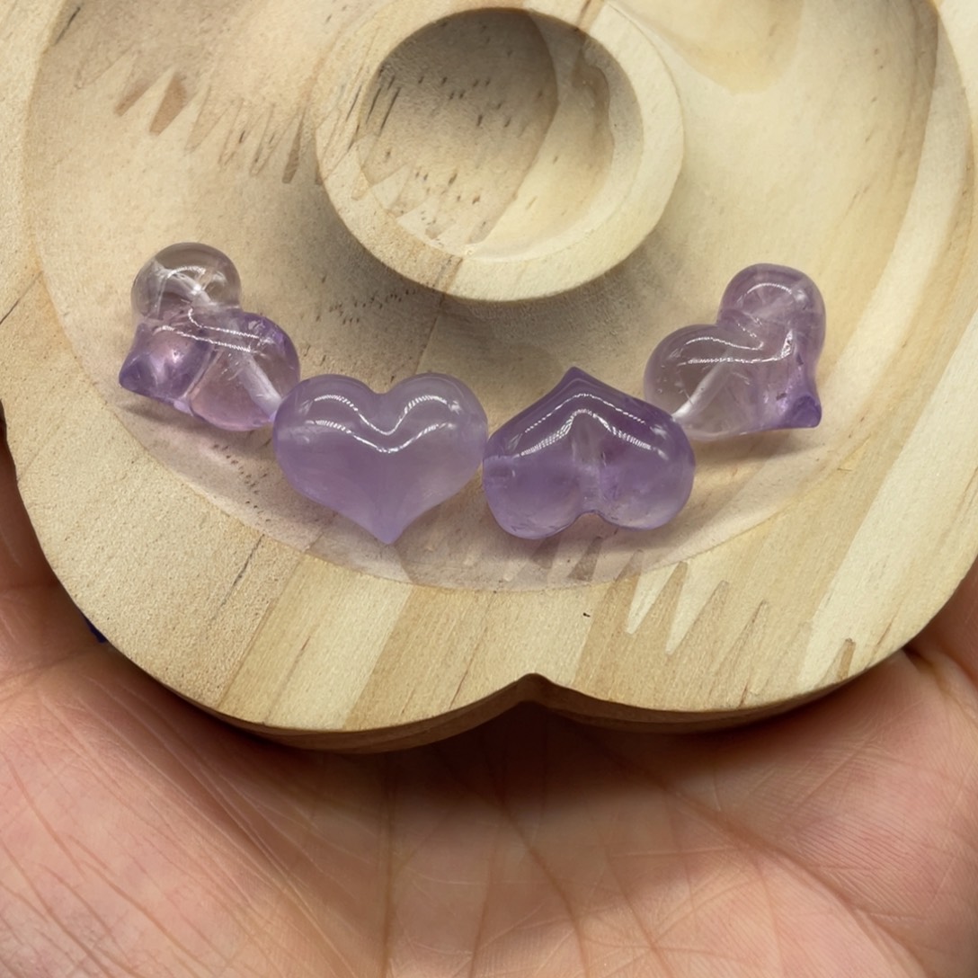 玛瑙/玉髓珠宝半成品未镶嵌紫水晶爱心约17m一颗