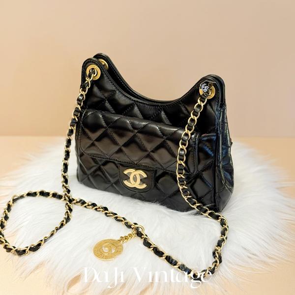 大吉中古/Chanel香奈儿23B黑金天猫精灵小号斜挎包