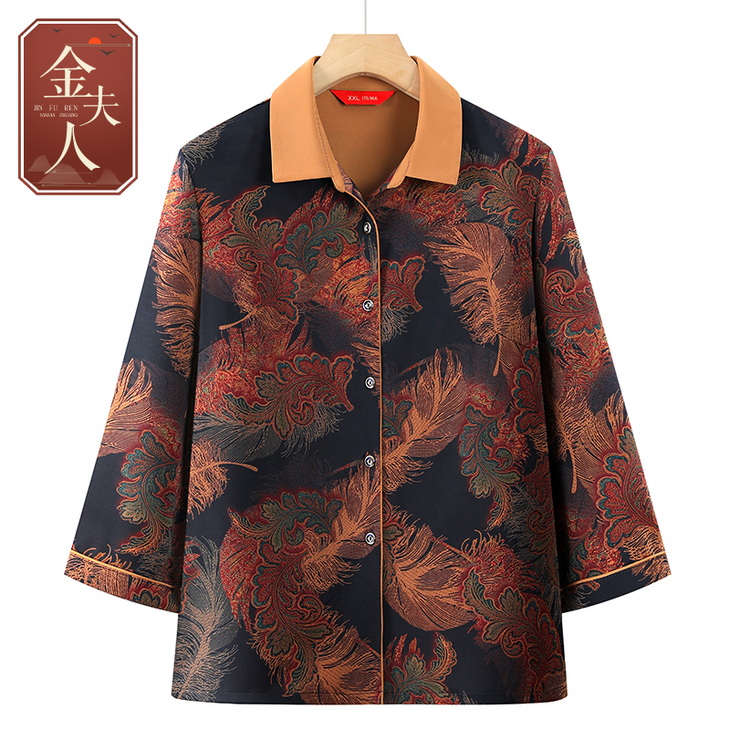 中老年妈妈装春装薄款新中式衬衫女洋气2025奶奶老人国风气质新款