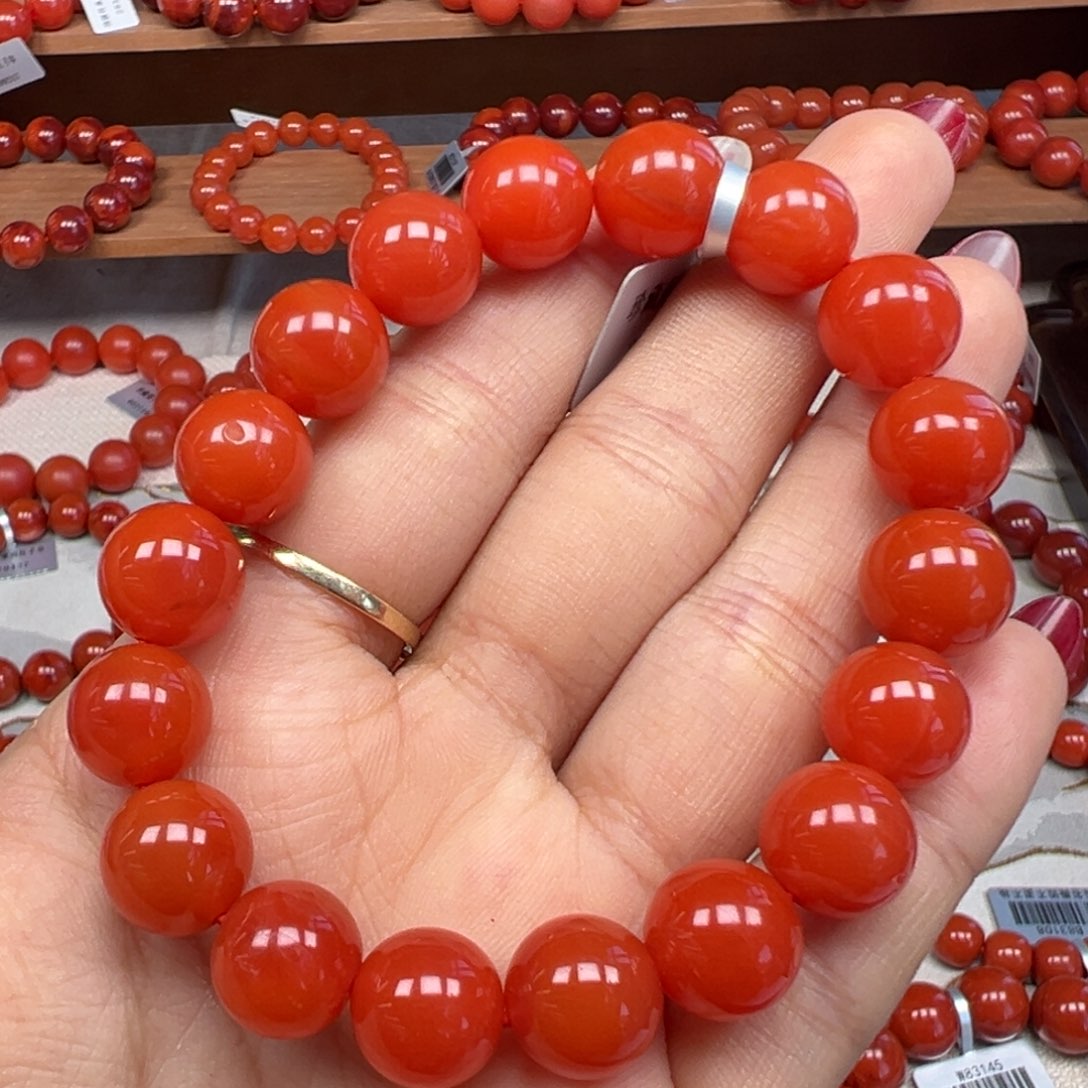 未镶嵌手串南红玛瑙高货 保山冷水河玉化卡11mm+