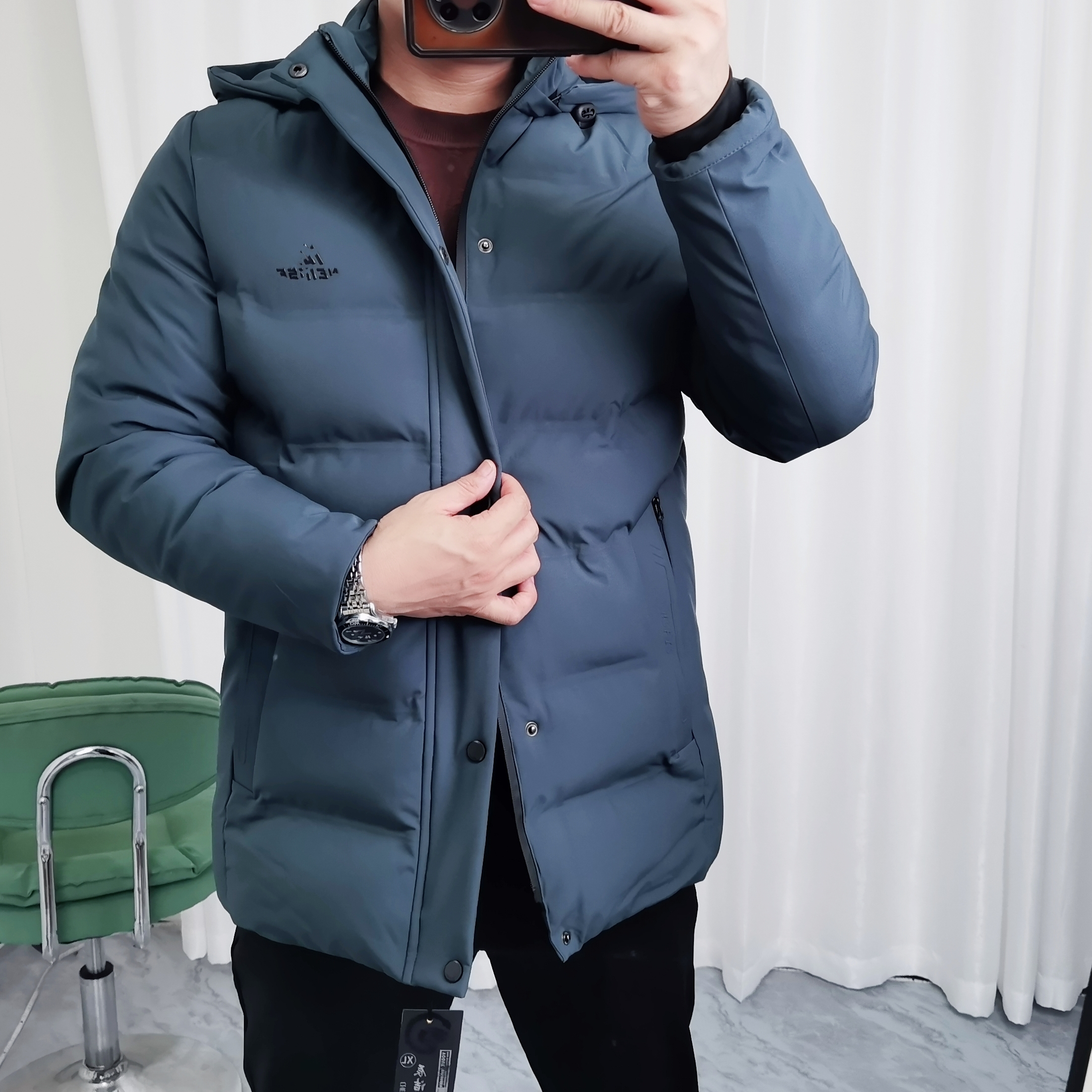 1008男士中款保暖合格品免烫收口袖冬季潮流中款