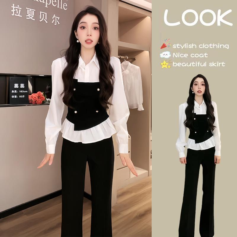 初秋穿搭高级感上衣小衫2024年早秋新款白色衬衫女装长袖洋气衬衣