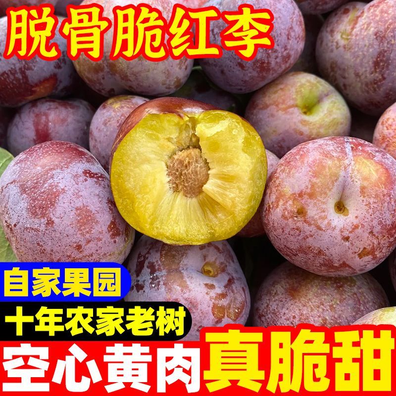 李子四川小脆红李脱骨李珍珠李樱桃李半边红脆李当季水果脆甜爽口
