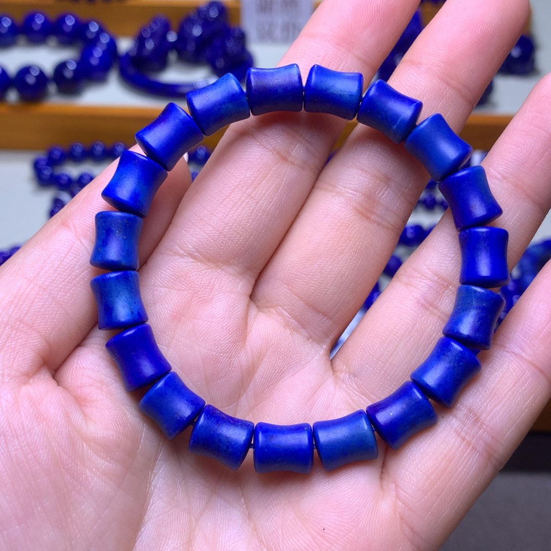 青金石手链未镶嵌8mm竹节2188