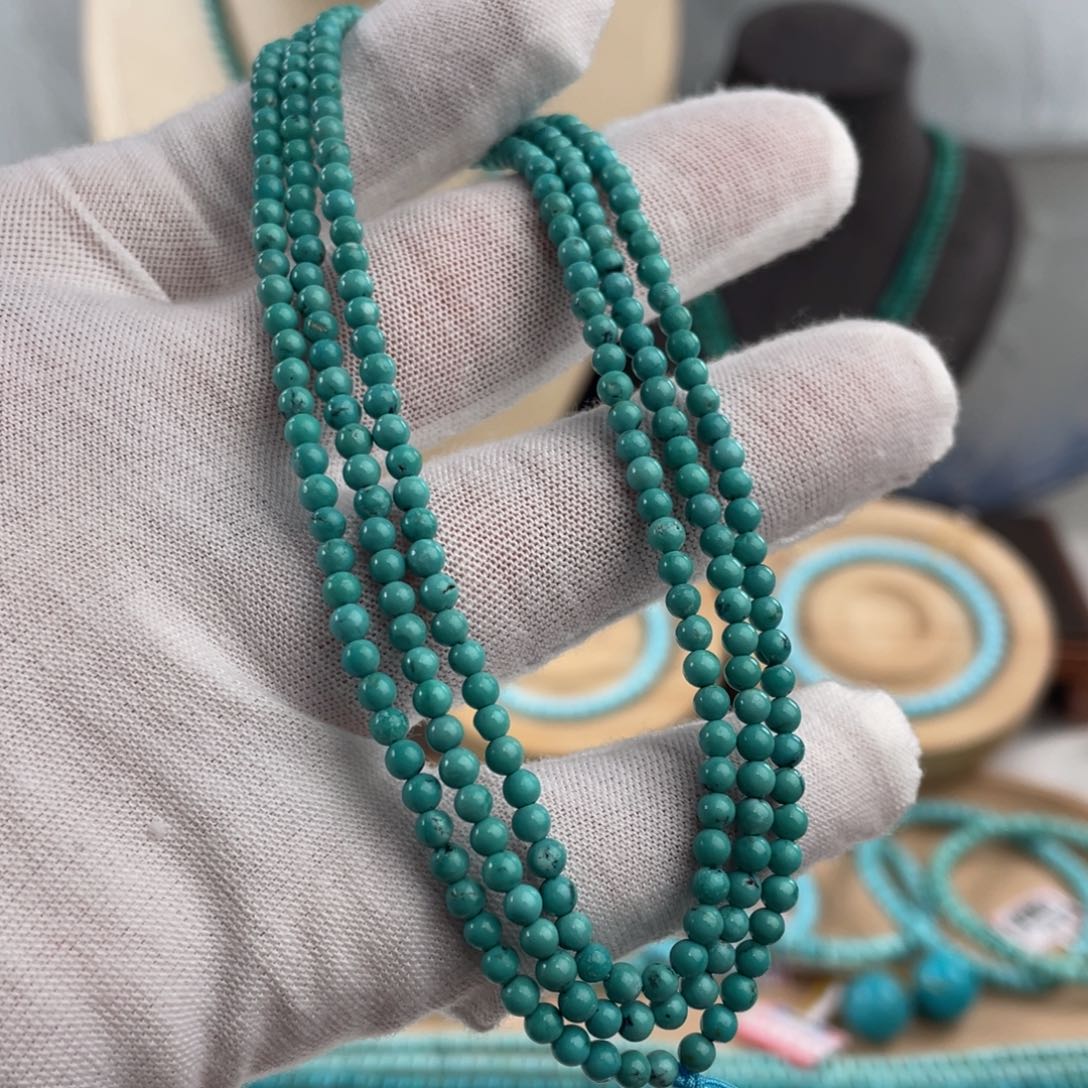 绿松石手链未镶嵌玉化小米珠项链卡3