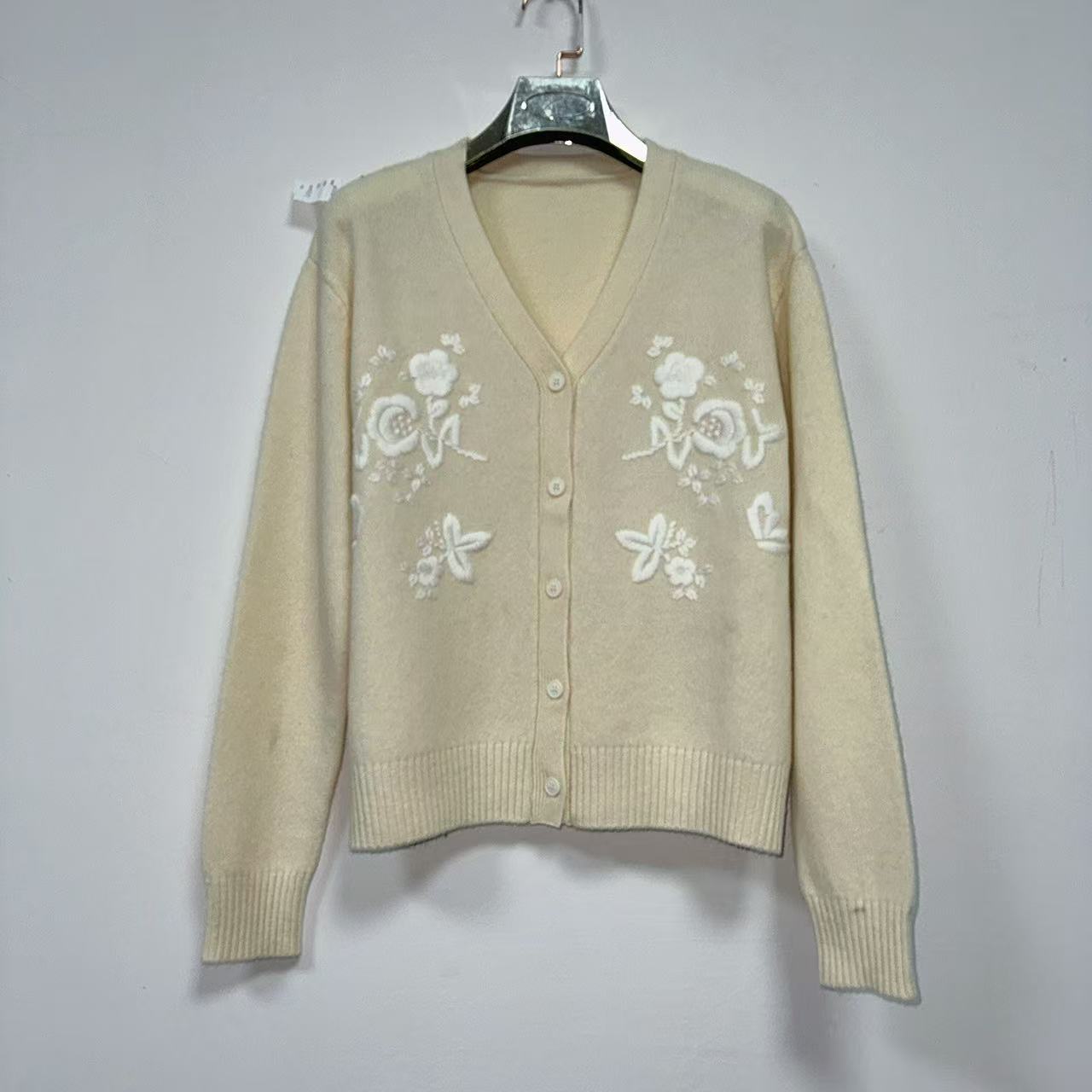 0089#圆领开衫宽松慵懒风100%绵羊毛